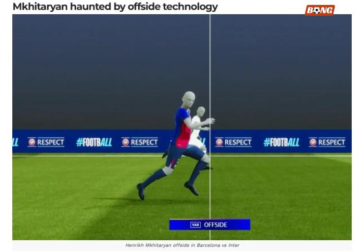 Tờ Football Italia đưa tin về bàn thắng hụt của Mkhitaryan