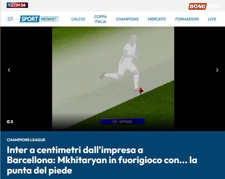 Tờ Sport Mediaset tiếc nuối bàn thắng hụt của Mkhitaryan
