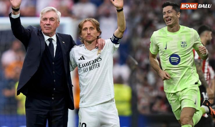 Real chia tay HLV Ancelotti và Modric, Lewandowski lập cú đúp nhưng vẫn hụt "Vua phá lưới"