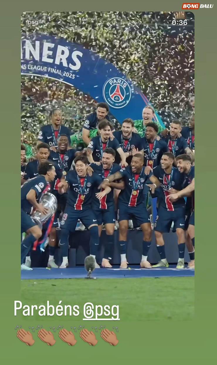 Neymar cũng đăng đàn chúc mừng PSG